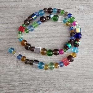006 Multi- color, multi-size glass beads for jewelry making - 15 inch strand